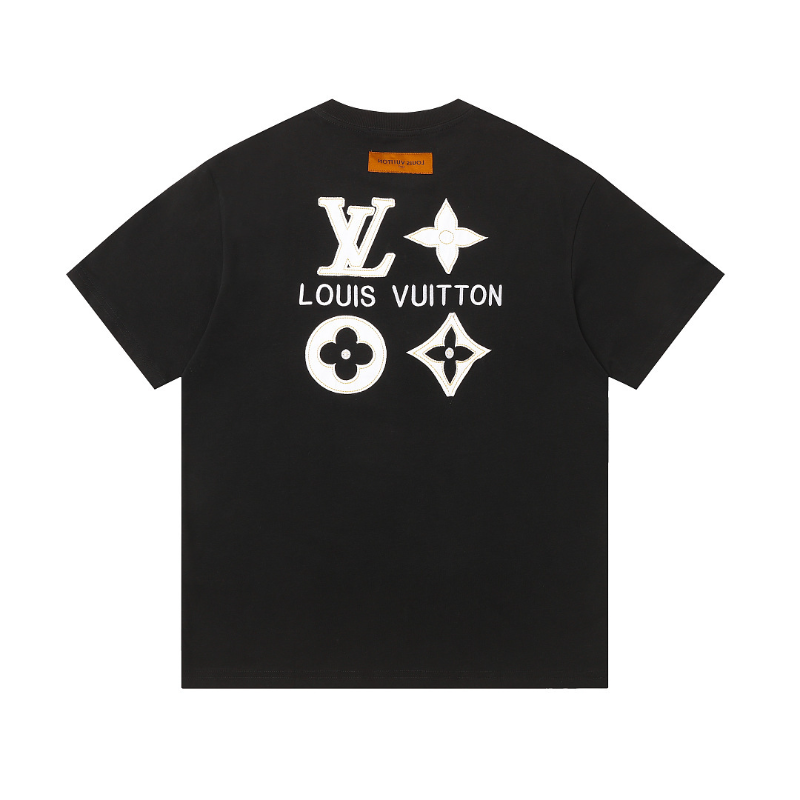 LVC163 High quality men's short sleeved heavy-duty embroidered T-shirt, pure cotton top Clothing