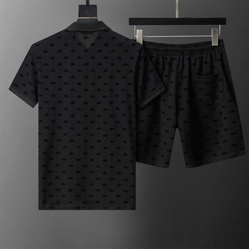 ALOC5 New Men's Summer Cotton Top+Shorts Set Clothing