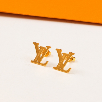 LVE47 Stainless steel V-letter earrings for women's jewelry