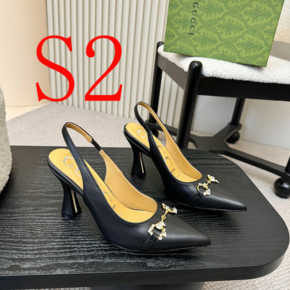 SHGS5 Leather 8.5CM Heel Women 35-42 shoes With box