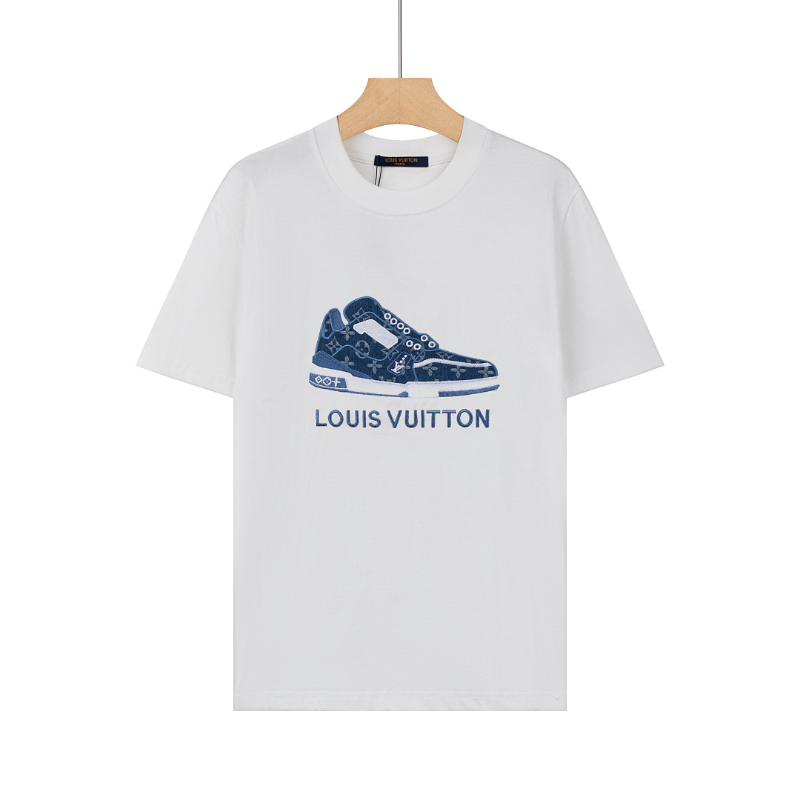 LVC123 New men's and women's summer pure cotton short sleeved top clothing