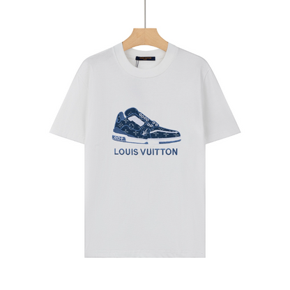 LVC123 New men's and women's summer pure cotton short sleeved top clothing