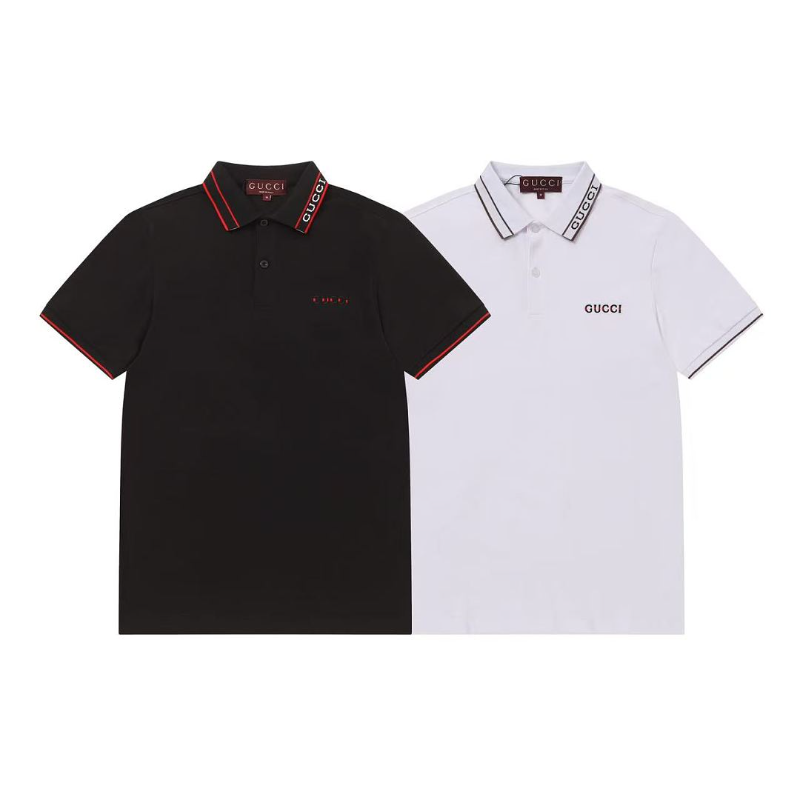 GUC030 New Summer Men's Polo Top with High Quality Beaded Pulling Frame Cotton Fabric Clothing