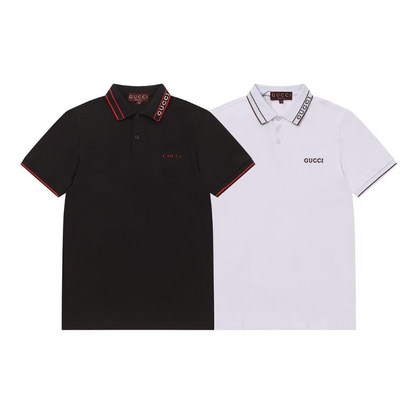 GUC030 New Summer Men's Polo Top with High Quality Beaded Pulling Frame Cotton Fabric Clothing