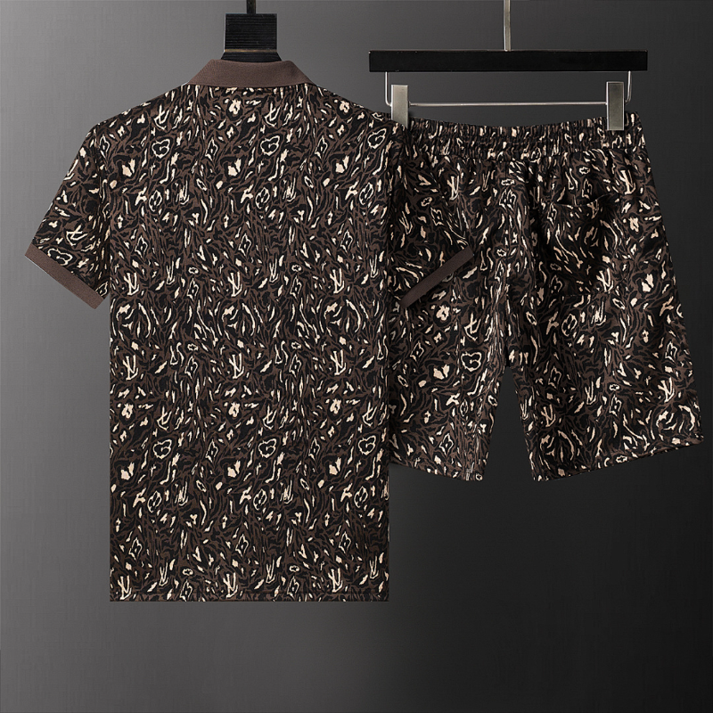 LVC038 New men's short sleeved polo top+shorts clothing