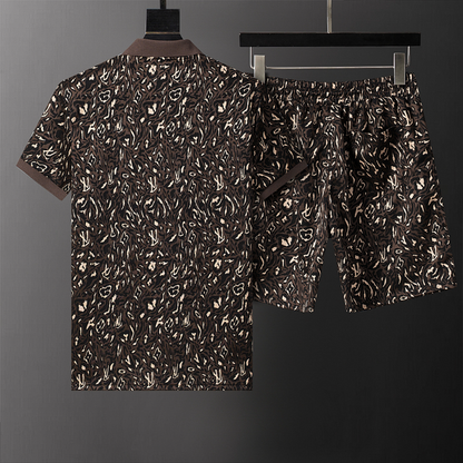 LVC038 New men's short sleeved polo top+shorts clothing