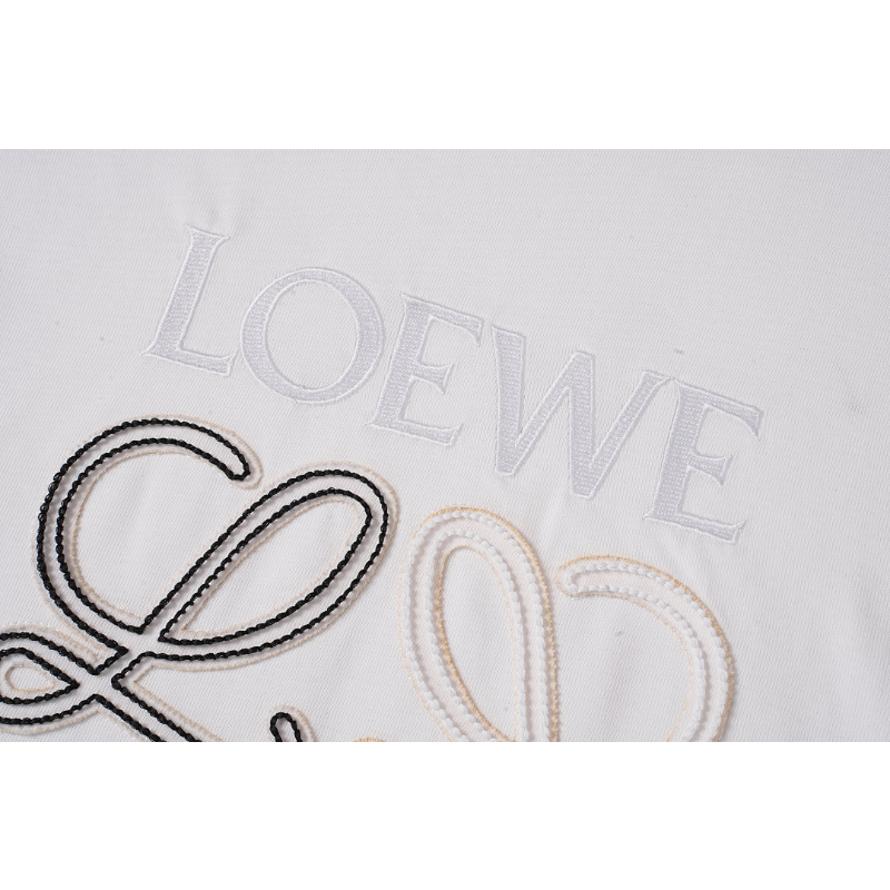 LOC42  High quality men's and women's pure cotton summer short sleeved T-shirt embroidered clothing