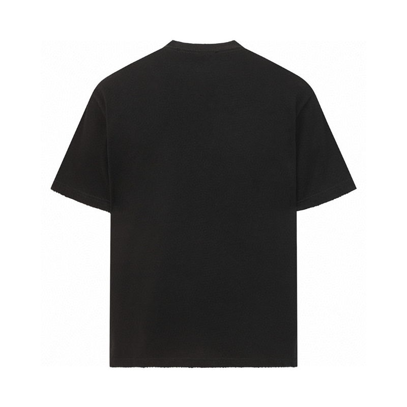 BAC41 High quality men's short sleeved heavy-duty embroidered T-shirt, pure cotton top Clothing
