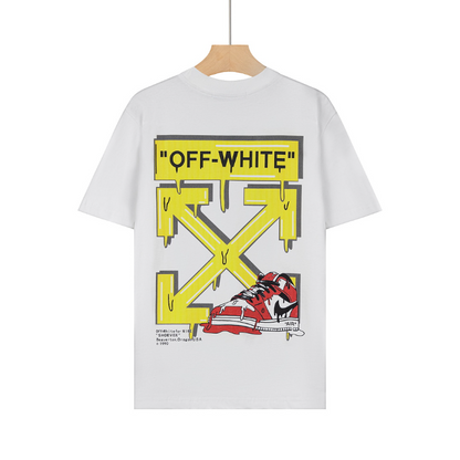 OFFC11 New men's and women's summer pure cotton short sleeved top clothing