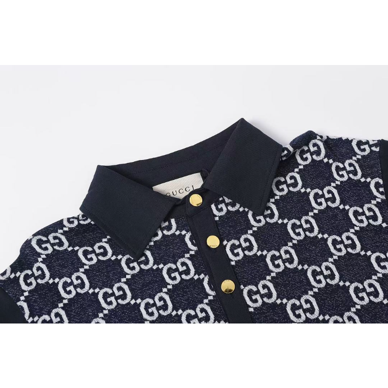 GUC031 New Summer Men's Polo Top with High Quality Beaded Pulling Frame Cotton Fabric Clothing