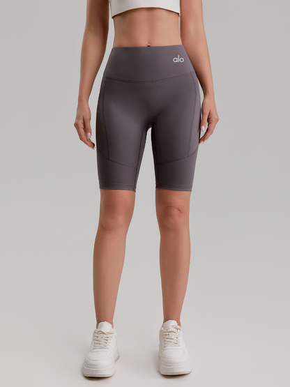 zalo3123  Women's cycling tight fitting cropped pants with peach hips, yoga pants for fitness and sports, side pocket shorts for clothing