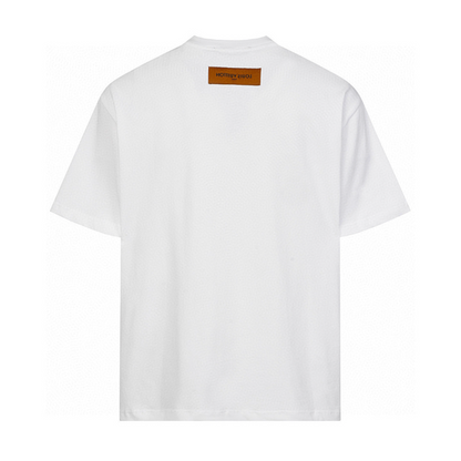 LVC055 High quality men's and women's pure cotton summer short sleeved T-shirt with diamond inlay clothing