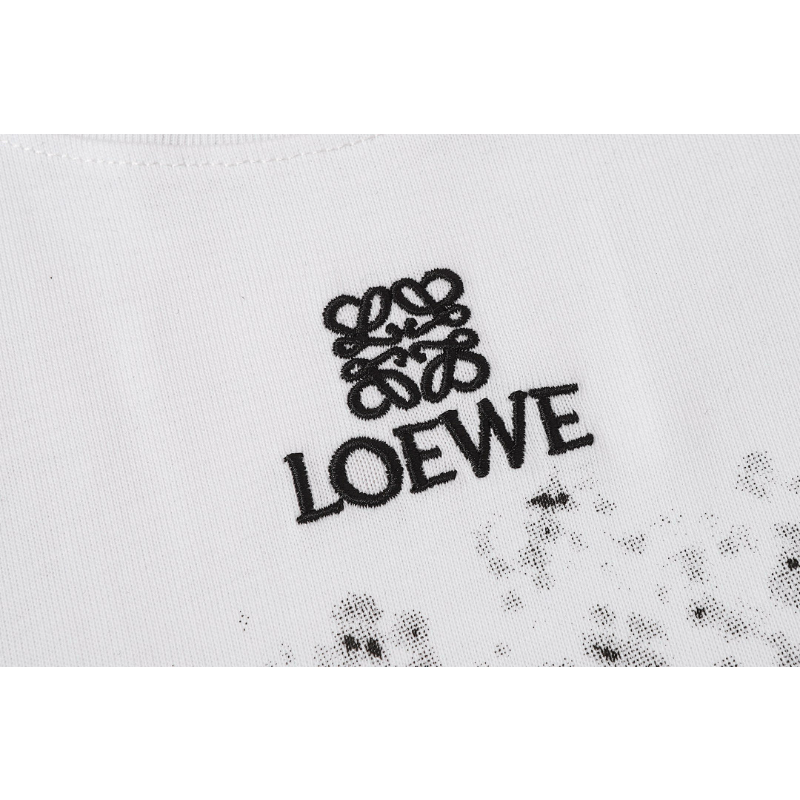 LOC44 High quality men's short sleeved heavy-duty embroidered T-shirt, pure cotton top Clothing