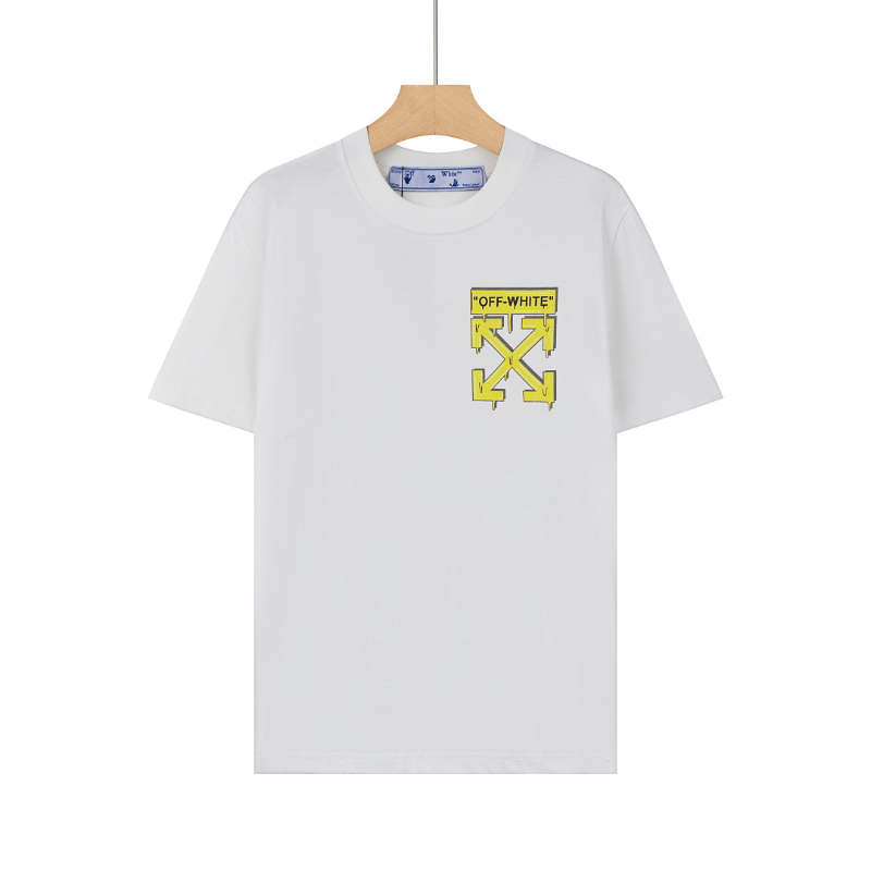 OFFC11 New men's and women's summer pure cotton short sleeved top clothing
