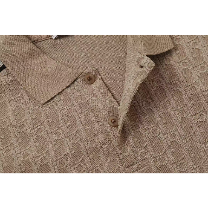 DIC39 New Summer Men's Polo Top with High Quality Beaded Pulling Frame Cotton Fabric Clothing