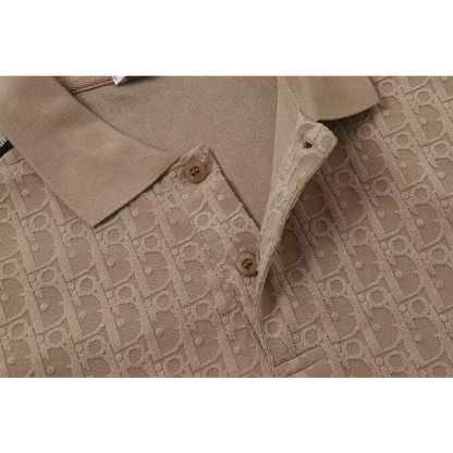 DIC39 New Summer Men's Polo Top with High Quality Beaded Pulling Frame Cotton Fabric Clothing