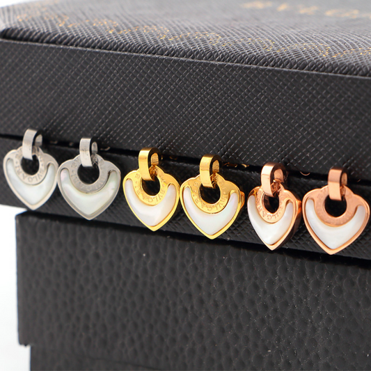 BVE4 heart-shaped titanium steel earrings jewelry