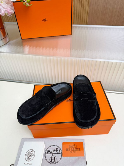 OHS2 Women slipper Leather Sole Shoes 35-41 with box