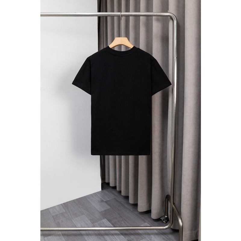 BUC035 New men's and women's summer T-shirts with double yarn, pure cotton fabric, embroidered short sleeved clothing