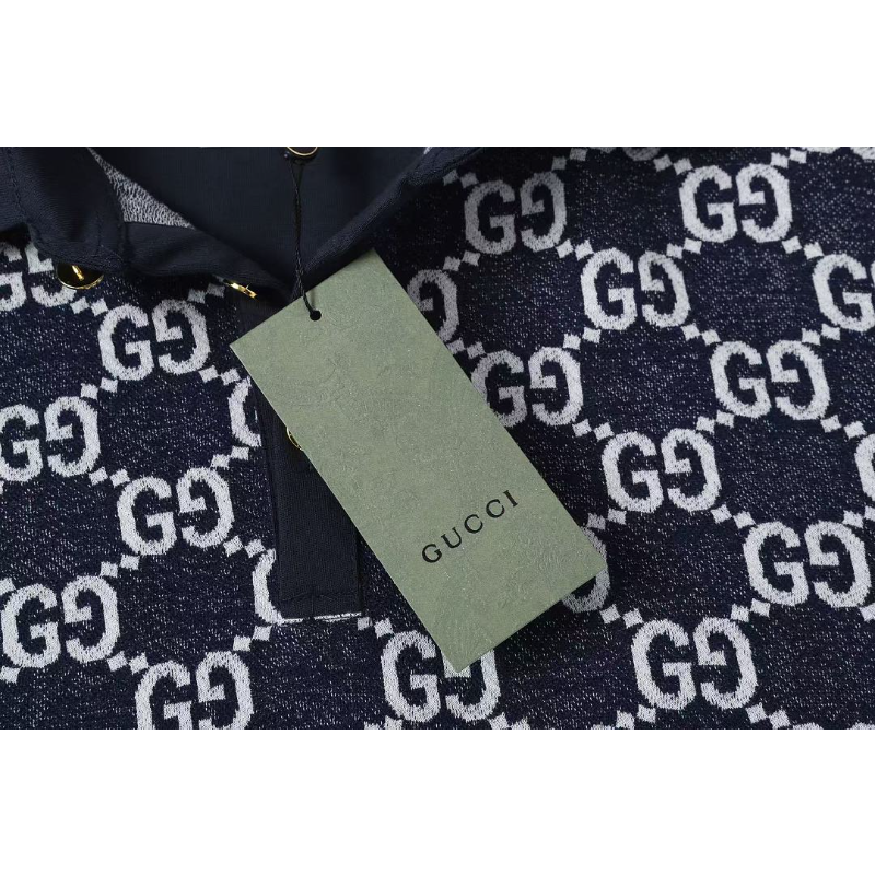 GUC031 New Summer Men's Polo Top with High Quality Beaded Pulling Frame Cotton Fabric Clothing