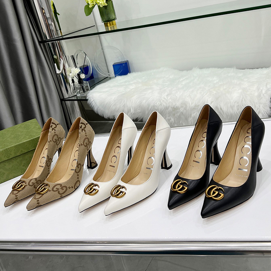 SHGS7 Leather 8.5CM Heel Women 35-42 shoes With box
