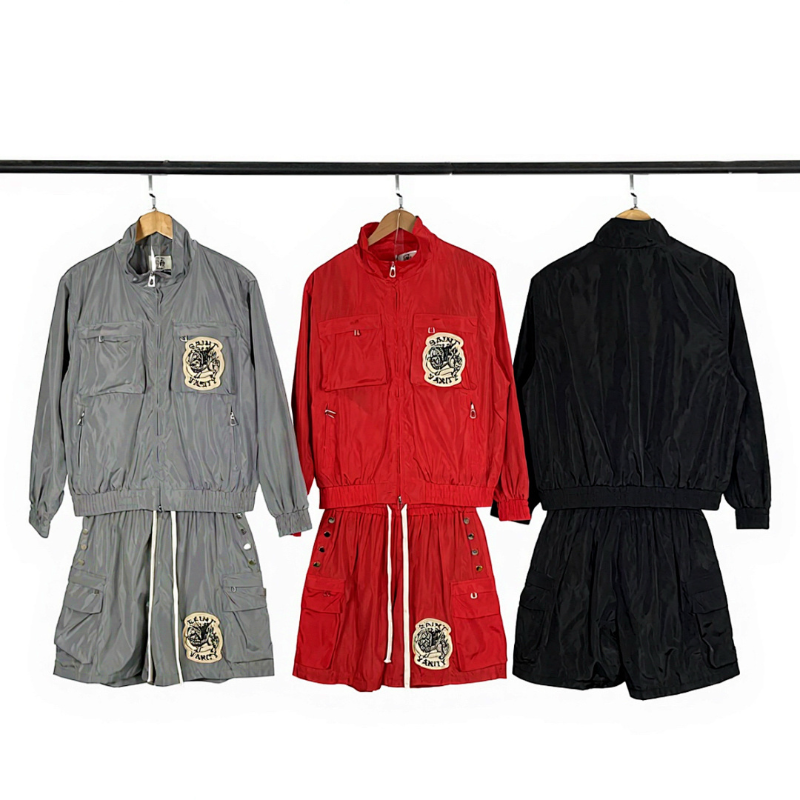 SAC1 New men's and women's spring and summer long sleeved cardigan windbreaker+shorts set clothing