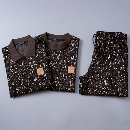 LVC038 New men's short sleeved polo top+shorts clothing