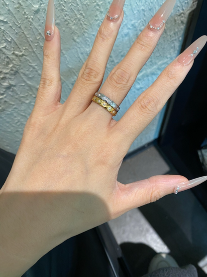 J169 Men's and women's titanium steel rings with diamond inlay jewelry
