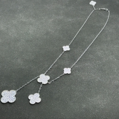 VAN45  New women's full diamond six flower necklace jewelry