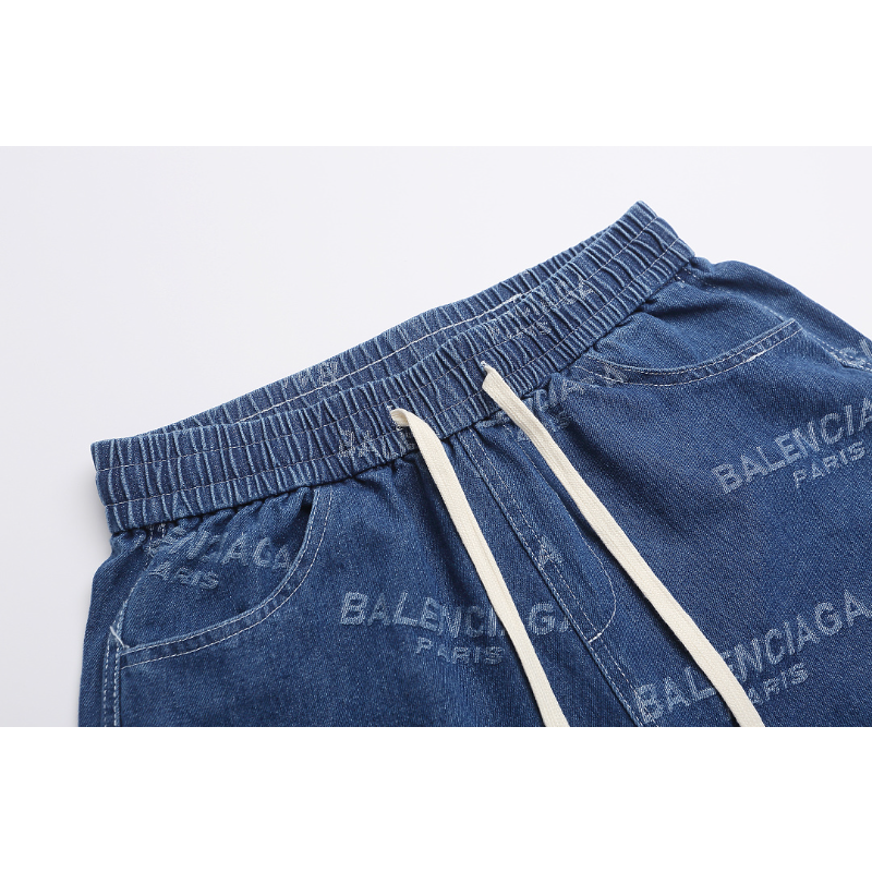 BAC16 New men's summer pure cotton denim style shorts casual shorts clothing
