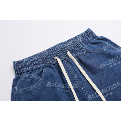BAC16 New men's summer pure cotton denim style shorts casual shorts clothing