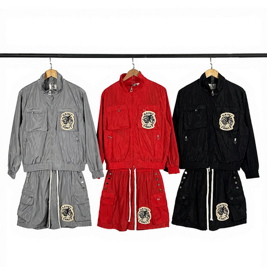 SAC1 New men's and women's spring and summer long sleeved cardigan windbreaker+shorts set clothing