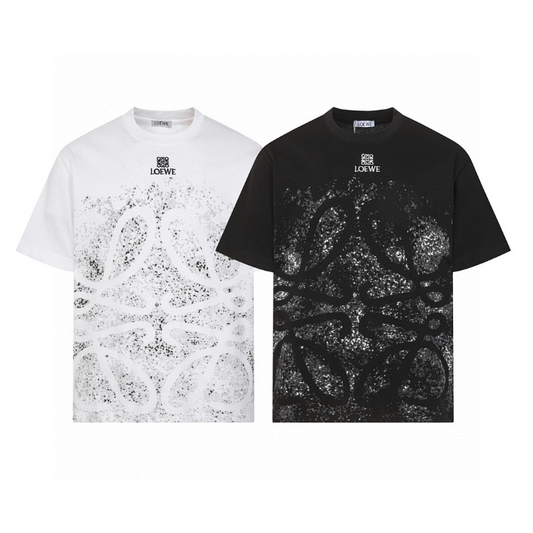 LOC44 High quality men's short sleeved heavy-duty embroidered T-shirt, pure cotton top Clothing