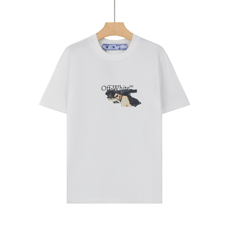 OFFC10  New men's and women's summer pure cotton short sleeved top clothing