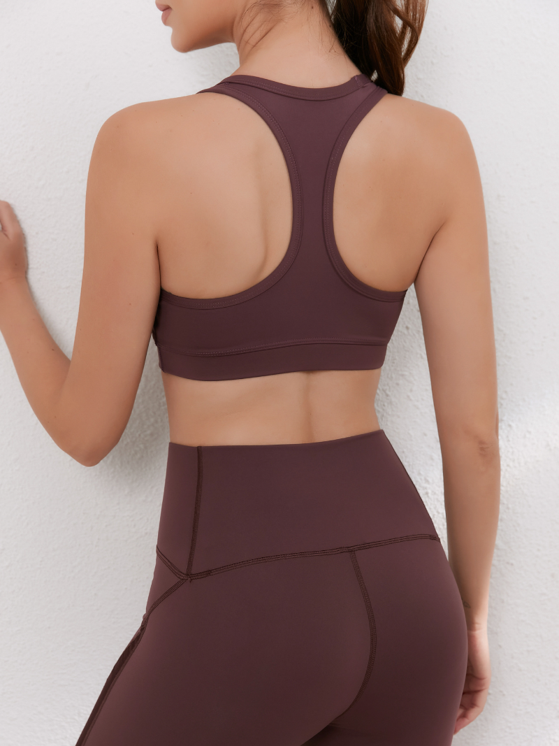 zalo5108   Women's nude elastic plus size sports pants yoga suit set fitness gathering shock-absorbing bra clothing