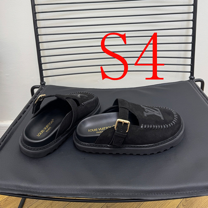 GLS14 Women slipper Leather Sole Shoes 35-41 with box