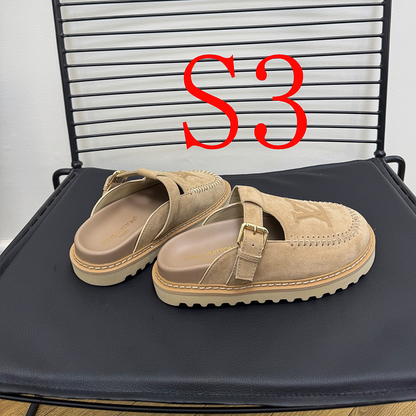 GLS14 Women slipper Leather Sole Shoes 35-41 with box
