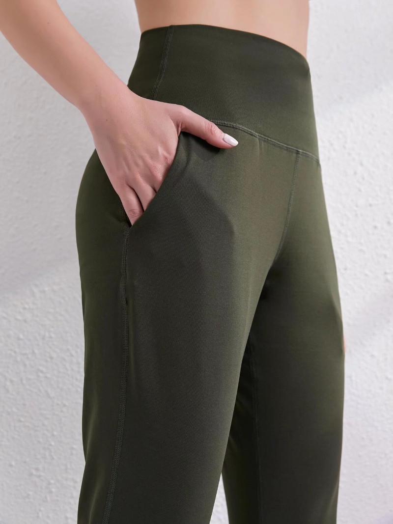 zalo133  Women's yoga pants, loose fitting, foot binding, sports and fitness pants, running, sports and leisure 9-inch pants clothing