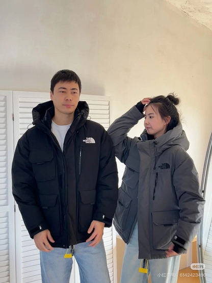 105891  Men's and women's northern workwear with multiple pockets, hooded down jacket, clothes