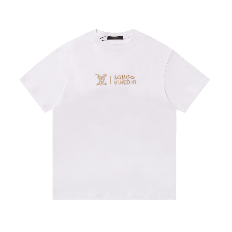 LVC157 High quality men's short sleeved heavy-duty embroidered T-shirt, pure cotton top Clothing