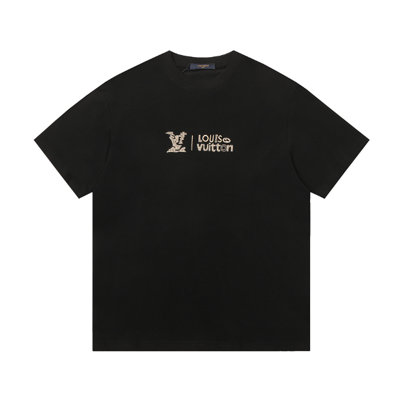 LVC157 High quality men's short sleeved heavy-duty embroidered T-shirt, pure cotton top Clothing