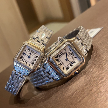 CW10   Women's 316L stainless steel case with full diamond  22×30mm/27 x 37mm watch