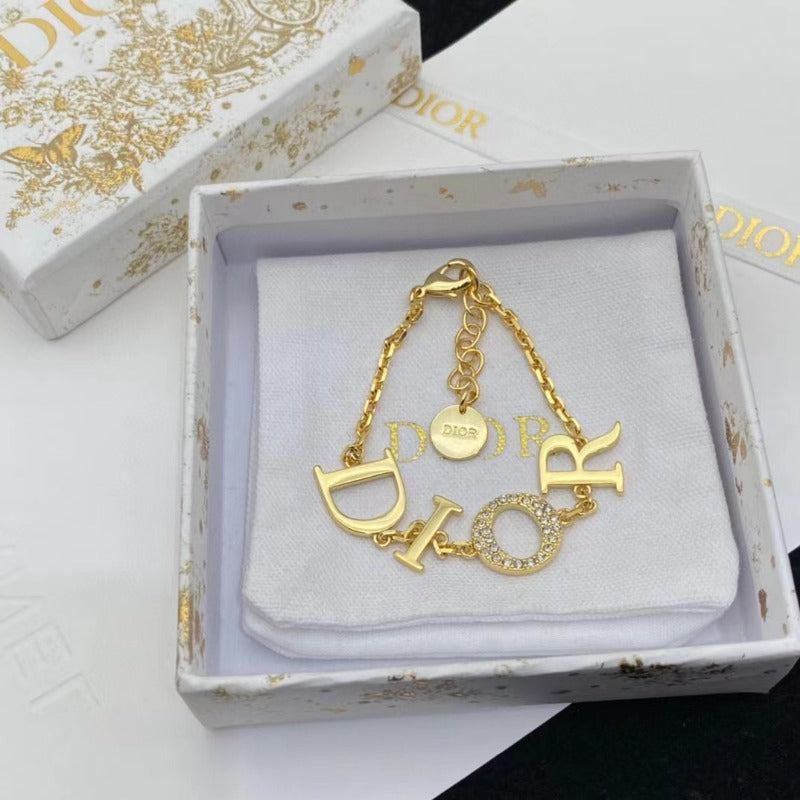 DIN38   Classic Fashion D-Letter Jewelry Necklace bracelet for women