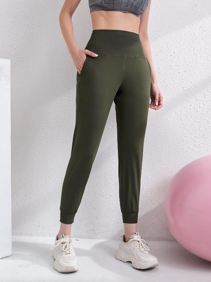 zalo133  Women's yoga pants, loose fitting, foot binding, sports and fitness pants, running, sports and leisure 9-inch pants clothing