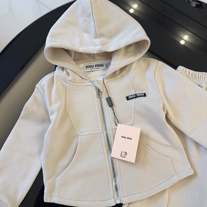 TMUC1 Spring and Autumn New Girls' Pure Cotton Set Hooded Long Sleeve+Pants Clothing