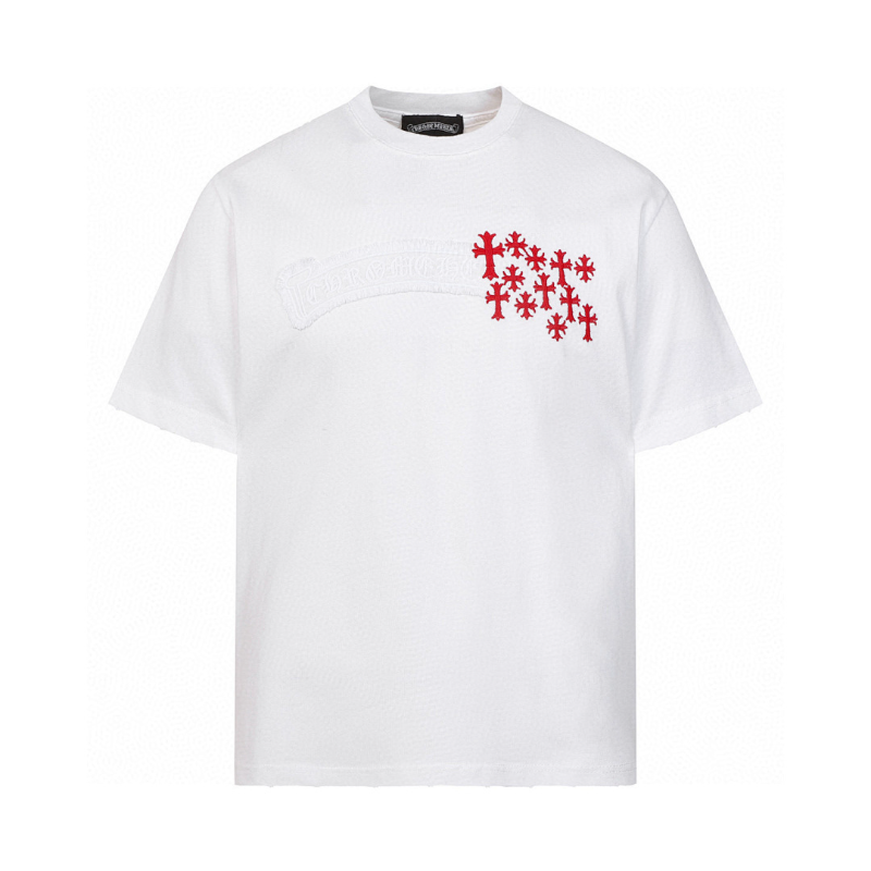 KLC10 High quality men's short sleeved heavy-duty embroidered T-shirt, pure cotton top Clothing