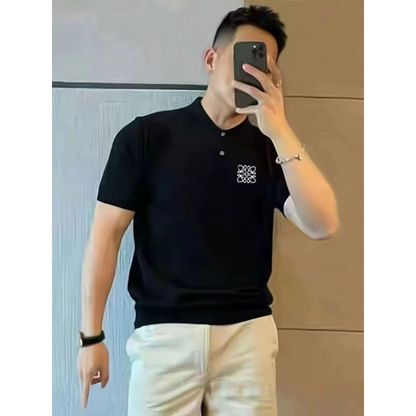 LOC34 New men's summer short sleeved polo collar clothing