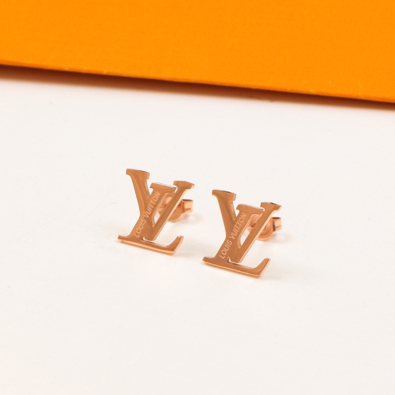 LVE47 Stainless steel V-letter earrings for women's jewelry