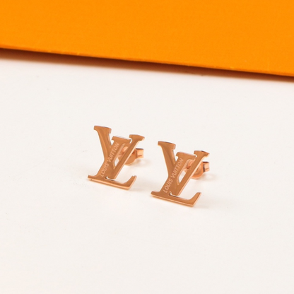 LVE47 Stainless steel V-letter earrings for women's jewelry