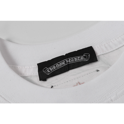KLC10 High quality men's short sleeved heavy-duty embroidered T-shirt, pure cotton top Clothing
